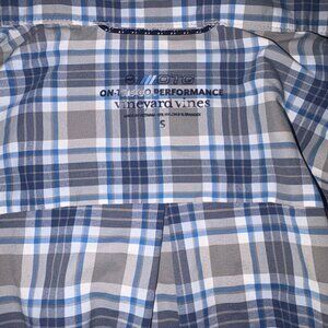 Vineyard Vines Performance Blue and Gray Plaid Casual Button Down Shirt